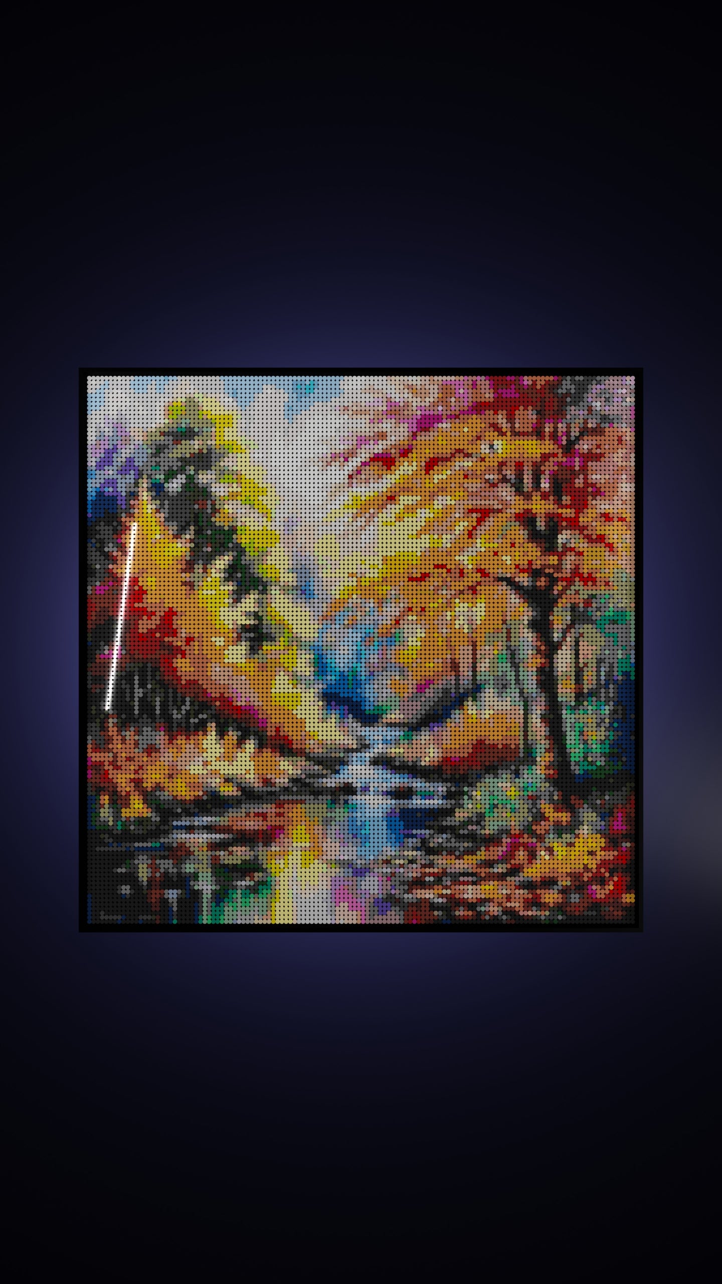 Streaming LEGO® Style mosaic pixel art design for display